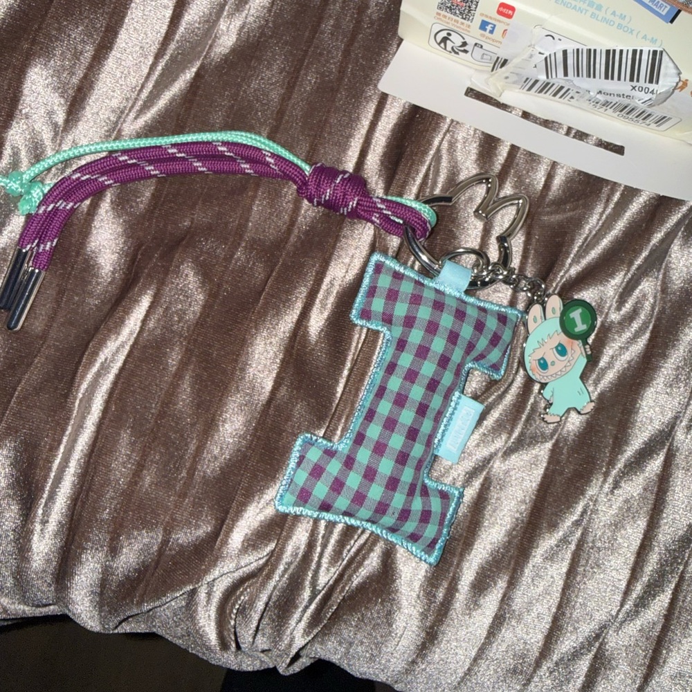 Letter I pin for love pendant keychain labubu